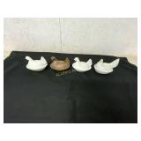 4 HENS ON NEST