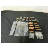 34 WOODEN ART WOOD DUCKS AND FROGS