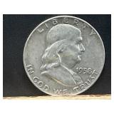 1958 D SILVER FRANKLIN HALF DOLLAR