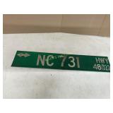 NC 731 HIGHWAY METAL  SIGN