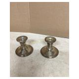 WEIGHTED SILVER CANDLE HOLDERS