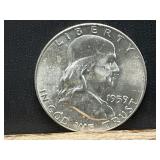 1959 SILVER FRANKLIN HALF DOLLAR