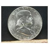 1959 SILVER FRANKLIN HALF DOLLAR