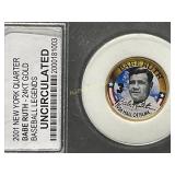 2001 24 KT GOLD KLAD UNCIRCULATED BABE RUTH