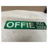 METAL OFFIE ROAD SIGN