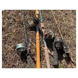 Assortment of Fishing Rods with Reels, Includes Vi