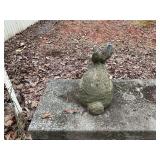 Concrete Bunny Garden Sculpture with Textured Surf
