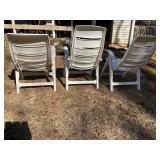 White Resin Outdoor Patio Chairs with Slatted Desi