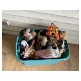 TEAL TOTE WITH HOME DECOR