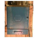 Metal Tire Repair Cabinet with Contents and Chart