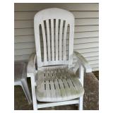 Set of Two White Plastic Patio Chairs with Matchin