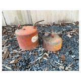 Vintage Metal Gasoline Cans with Spouts