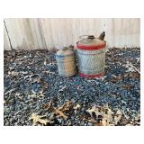 Pair of Galvanized Metal Fuel Cans with Spouts