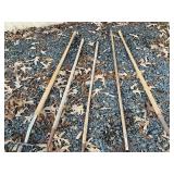 Collection of Gardening Tools, Including Rakes and
