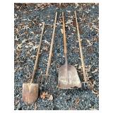 Set of Four Wooden-Handled Garden Tools
