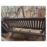 Wooden Outdoor Glider Bench with Slatted Design