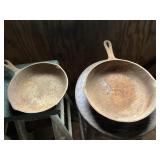 2 CAST IRON PANS