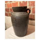 Stoneware Crock Jar with Lid and Handle