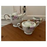 Aichi China Tea Set with Floral Design, Made in Ja