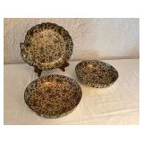 Set of Highmount Japan Floral Lacquerware Dishes