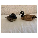 Two Handcrafted Canadian Goose Figurines with Make
