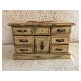 Wooden Jewelry Box with Floral Motif