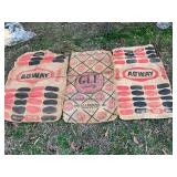Three Vintage Agway and GLF Burlap Feed Bags