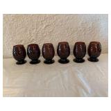 Set of 6 Purplish Glass Goblets