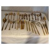 Gold-Tone Flatware Set with Varied Utensils