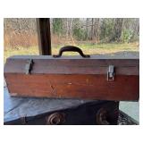 Wooden Tool Box with Assorted Hand Tools