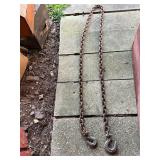Rusty Steel Chain With Double Hooks, Approx. 10 Fe