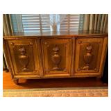 Gold-Gilded Wooden Sideboard with Raised Urn Motif