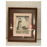 SIGNED WATERCOLOR LIGHTHOUSE
