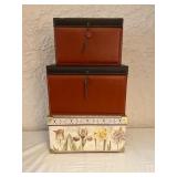 Set of Decorative Storage Boxes and Assorted CDs