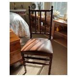 Wooden Spindle Back Chair with Upholstered Seat