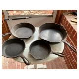 Set of Four Cast Iron Skillets