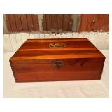 Wooden Box with Floral Decoration