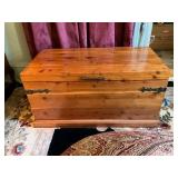 Wooden Cedar Chest with Hinged Lid