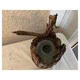 Bronze-Effect Easel and Rustic Resin Candle Holder