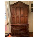 Wooden Armoire with Drawers and Cabinet Doors
