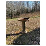 Concrete Birdbath with Fluted Pedestal