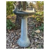 Cast Concrete Birdbath with Bird Motif