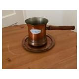 Le Souk Copper Coffee Pot with Wooden Handle and L