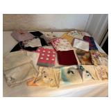 Collection of 20 Vintage Scarves and Napkins with