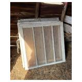 Six Salvaged Multi-Pane Wooden Window Frames with