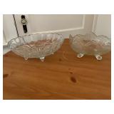 Pressed Glass Footed Bowls Set Of Two