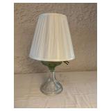Glass Table Lamp Base with Floral Motif and Pleate