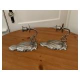 Pair of Pineapple Motif Metal Wall Sconces