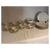 The Hamilton China Dinnerware Set with Gilt Edges