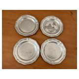 Set of Four Pewter Plates, Including Expo ï¿½74 Souv